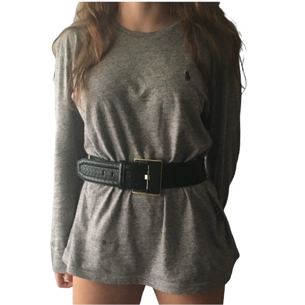Back leather weave wide big buckle belt